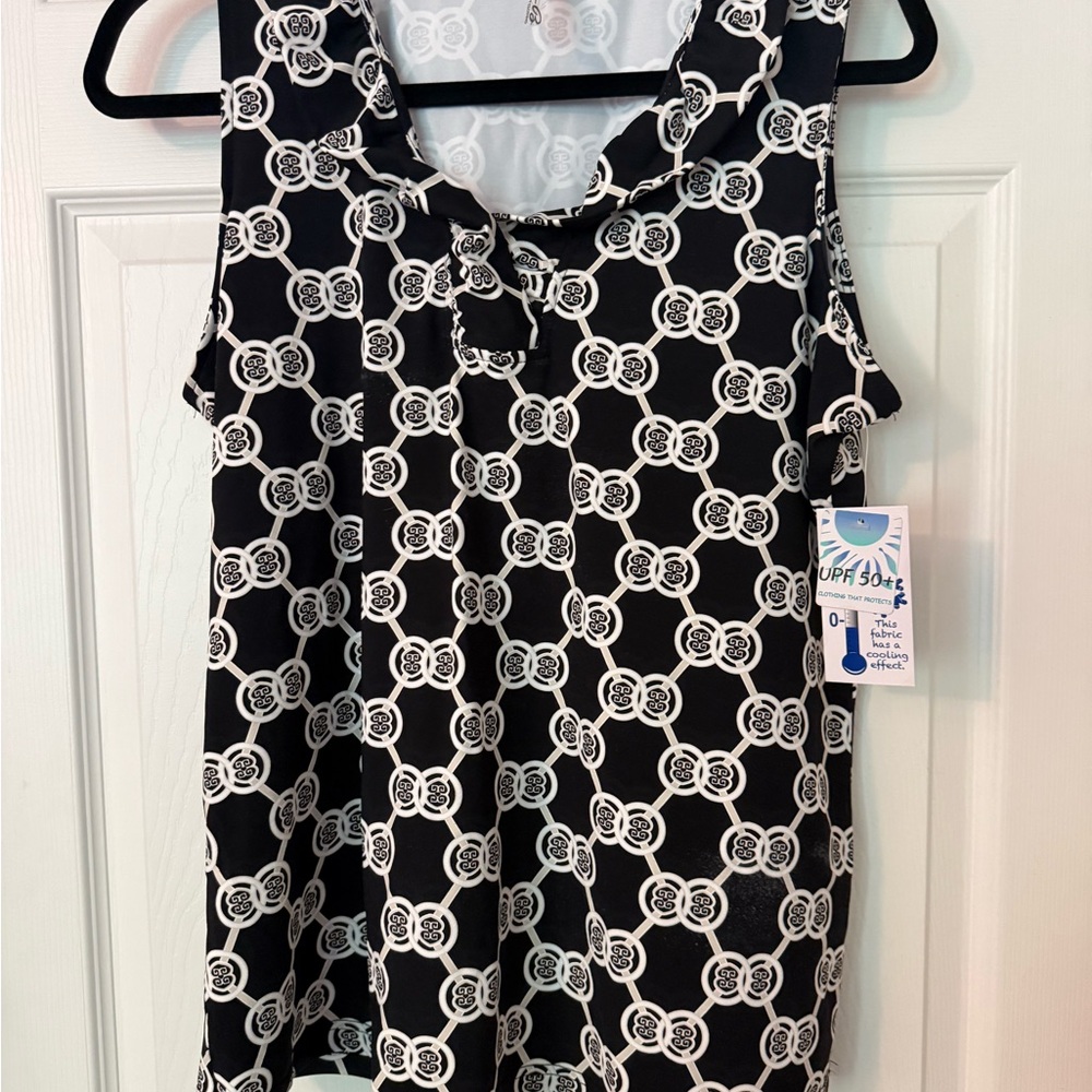 Lulu-B Black and White Sleeveless Top